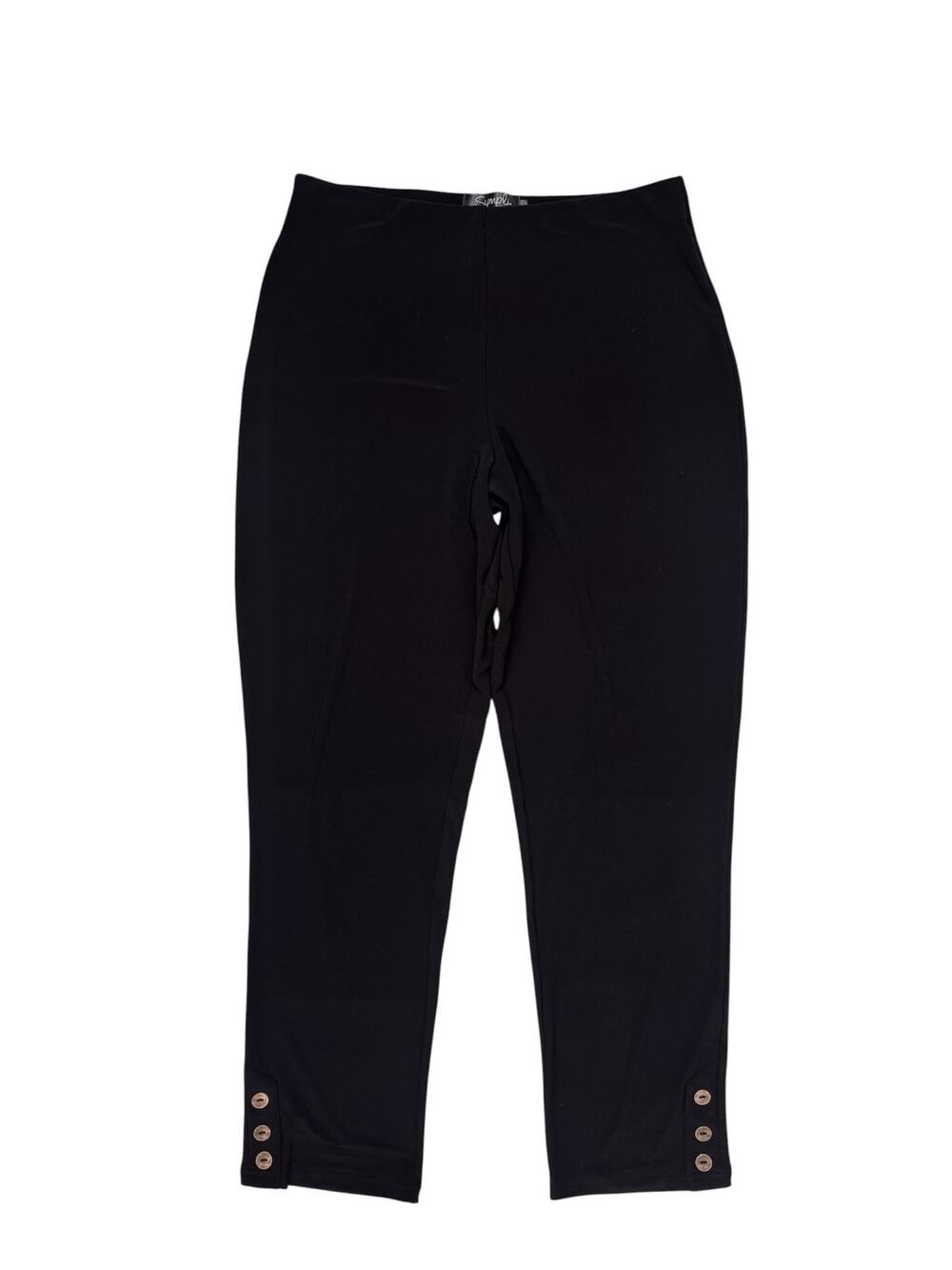 SYMPLI Slim Leg Pull On Ankle Button Pants in Black Size 8 Womens Stretch Canada